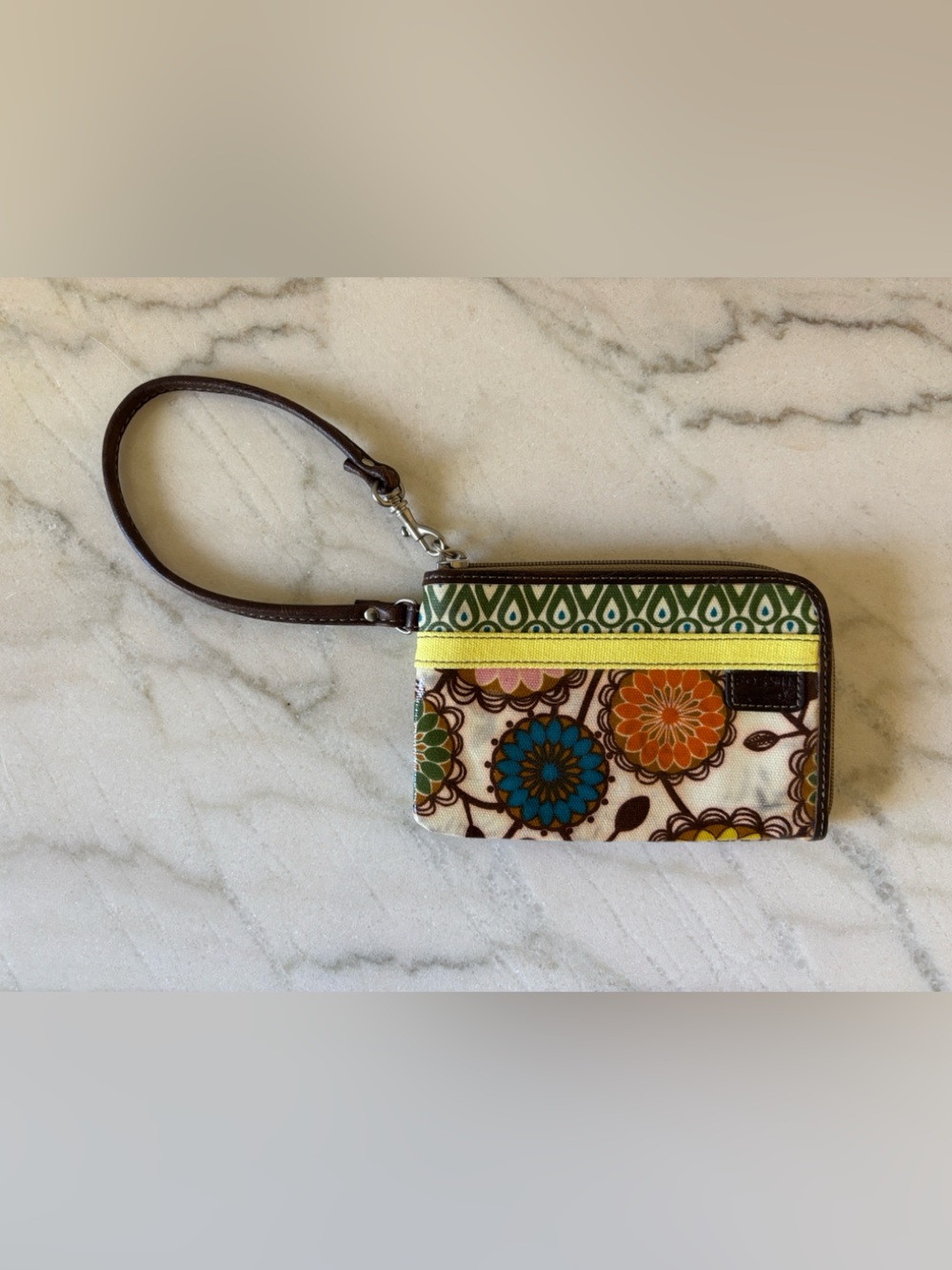 Boho Floral Pattern Multicolor Wristlet Wallet by Fossil - Picture 2 of 7